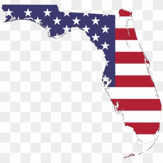 Map Of The Usa Flag Clipart Png - Florida With Us Flag, Transparent Png