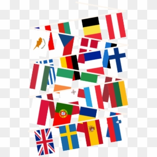 European Union Multi Nation Bunting - Eu Countries Flags 28 Png, Transparent Png