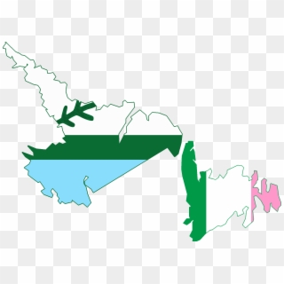 Flag Map Of Newfoundland And Labrador - Newfoundland And Labrador Flag Map, HD Png Download