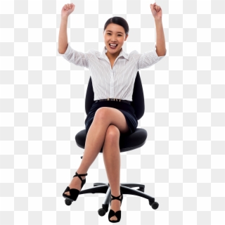 Girl Sitting On A Chair Png, Transparent Png