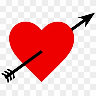 Heart And Arrow Png Image - Heart With Arrow Through, Transparent Png