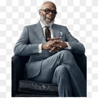 Jackson In Chair - Samuel L Jackson Photoshoot, HD Png Download