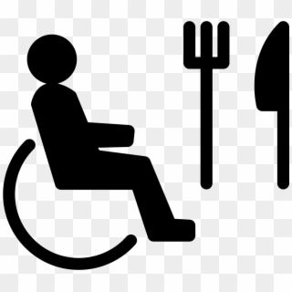 Person On Wheel Chair With Fork And Knife Comments - Wheelchair, HD Png Download