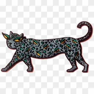 Purple Leopard Embroidered Iron-on Patch By Over It - Animal Figure, HD Png Download