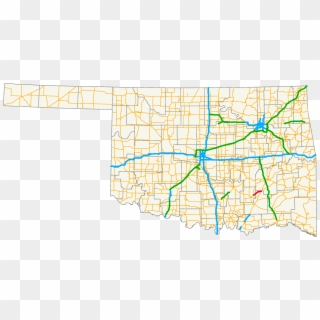 Ok-131 Path - Oklahoma Map Highways Cimarron Turnpike, HD Png Download