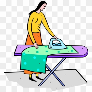 Vector Illustration Of Ironing Clothes With Electric - Iron And Ironing Board Clipart, HD Png Download