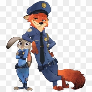 Zootopia Nick Png Png Library Stock - Judy Hopps And Nick Wilde Cops, Transparent Png