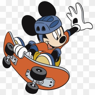 Skateboarding Clipart Mickey Mouse Clubhouse - Mickey Mouse On A Skateboard, HD Png Download