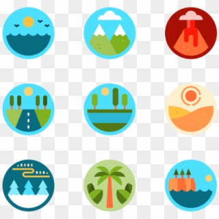 Landscapes - Vector Mountain Icon Png, Transparent Png