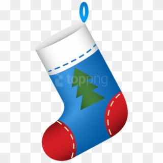 Christmas Stocking Blue Png Png - Christmas Socks Clip Art, Transparent Png