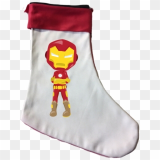 Sublimated Christmas Stocking Png Superhero Christmas - Iron Man, Transparent Png