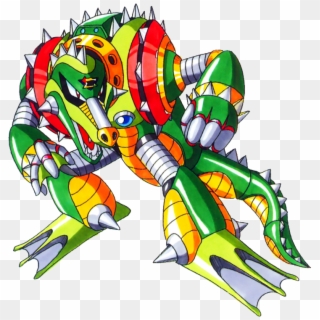 Based On The Alligator, Wheel Gator Commands A Dinosaur-shaped - Mega Man X2 Wheel Gator, HD Png Download