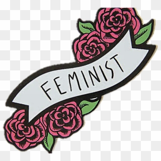 Feminismo Sticker - Feminist Sign With Flowers, HD Png Download
