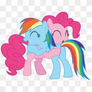 Pony Clipart Pinkie Pie - Pinkie Pie And Rainbow Dash Hugging, HD Png Download