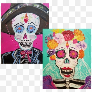 Halloween/dia De Los Muertos - Skull, HD Png Download