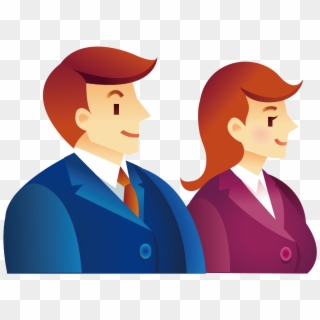 Men Clipart Business Woman - Men And Women Cartoon, HD Png Download
