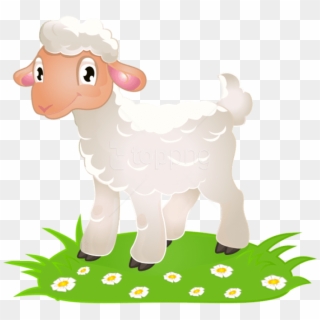 Free Png Download Easter Lamb With Grass Png Images - Cartoon, Transparent Png