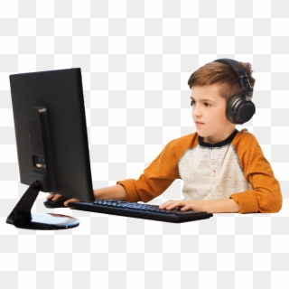 Computer Png Kids - Computer With Kids Png, Transparent Png