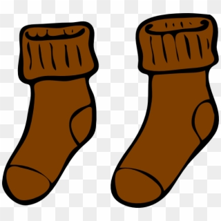Brown Sock Clip Art At Vector Clip Art Png - Socks Black And White Clipart, Transparent Png