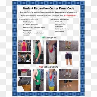Campus Rec Dress Code For Student Rec Center - Recreation Center Dress Code, HD Png Download