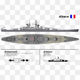 Alsace Class Battleship, HD Png Download