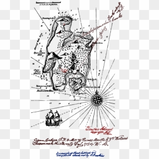 Treasure Island Treasure Map Pirate - Map Of Treasure Island Robert Louis Stevenson, HD Png Download
