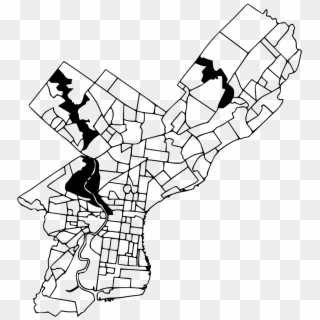 List Of Philadelphia Neighborhoods - Map Of Philadelphia Neighborhoods Black And White, HD Png Download