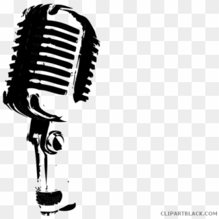 Mic Clipart Black And White - Microphone Clipart Transparent Background, HD Png Download