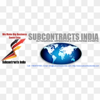 Subcontracts India Is Among India's Top Outsourcing - World Map, HD Png Download