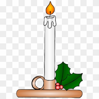 Burning Candle Animated Gif Pic - Clip Art Christmas Candle, HD Png Download