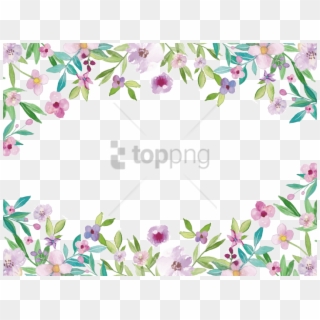 Free Png Watercolor Flower Border Png Image With Transparent - Watercolor Floral Border Png, Png Download