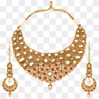 Necklaces - Kundan Gold Necklace, HD Png Download