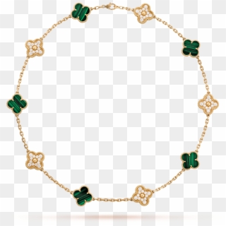 Vintage Alhambra Necklace, 10 Motifs - Van Cleef Alhambra Necklace Black, HD Png Download