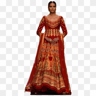 Red Color Anarkali In Velvet Lehenga Choli Online, - Fashion In India, HD Png Download
