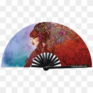 Medusa Fine Art Bamboo Circuit Party Uv Glow Fan By - Geisha, HD Png Download