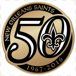 New Orleans Saints Iron On Stickers And Peel-off Decals - New Orleans Saints 50th Anniversary Logo, HD Png Download