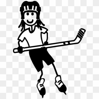 Girl Hockey Stick Girl Female Child Sticker Decal Car - Girl Hockey Stick Figure, HD Png Download