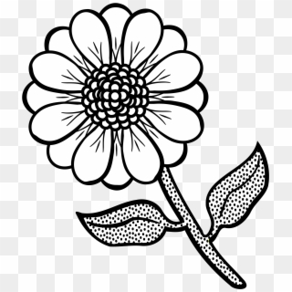 Wildflowers Drawing Coloring Pages - Black And White Clipart Flower, HD Png Download