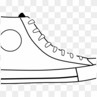Converse Clipart Black And White For Free - Shoe Outline Clipart, HD Png Download