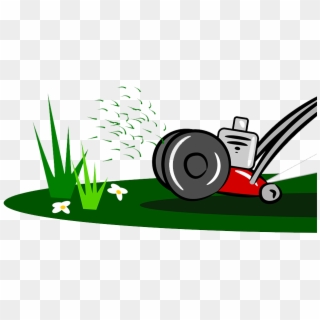 Clip Transparent Lawn Mower Pin Grass View All Garden - Cartoon Guy Mowing The Lawn, HD Png Download