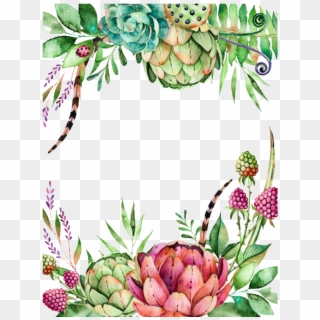 Banner Royalty Free Library Watercolor Succulent Clipart - Transparent Succulent Clip Art, HD Png Download