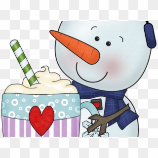 Snowman Clipart Hot Chocolate - Snowman With Hot Chocolate Clipart, HD Png Download