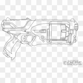 Nerf Gun Coloring Pages 92277 - Nerf, HD Png Download