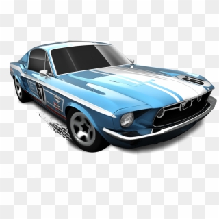 Mattel, Hot Wheels Diecast Car, '67 Custom Mustang - Hot Wheels Blue Cartoon, HD Png Download