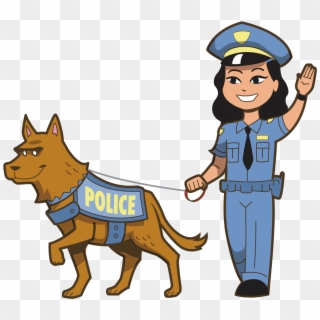 Police Officer And Dog Clipart - Female Police Officer Clipart, HD Png Download