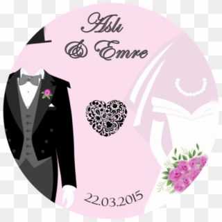 Sticker/etiket-pink Wedding - Tuxedo, HD Png Download