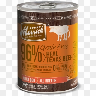 Merrick Grain Free 96% Real Texas Beef Canned Dog Food - Bison, HD Png Download