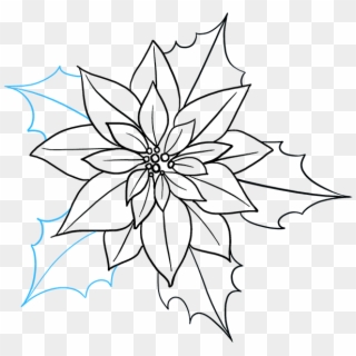 How To Draw A Really Easy Drawing - Poinsettia Drawing, HD Png Download