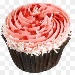 Valentine's Cupcake - Pink Valentine Cupcakes Png, Transparent Png