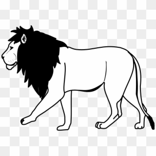 Lion King Clipart Black And White - Lion In Black And White, HD Png Download